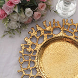 Gold Plastic Hollow Lace Serving Plates