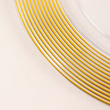 Clear / Gold Disposable Charger Plates With Elegant Ringed Rim