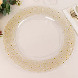 Clear / Gold Pearl Beaded Charger Plates